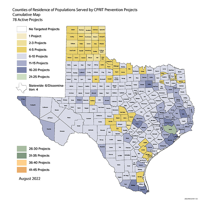 Counties Served by Prevention Projects