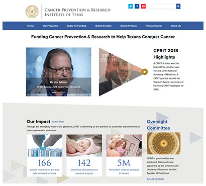 CPRIT Web Site Homepage